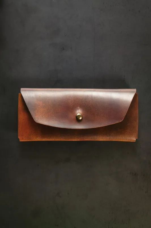 Glasses Case - Marbled Color #8 Horween Shell Cordovan sold by Loyal Stricklin