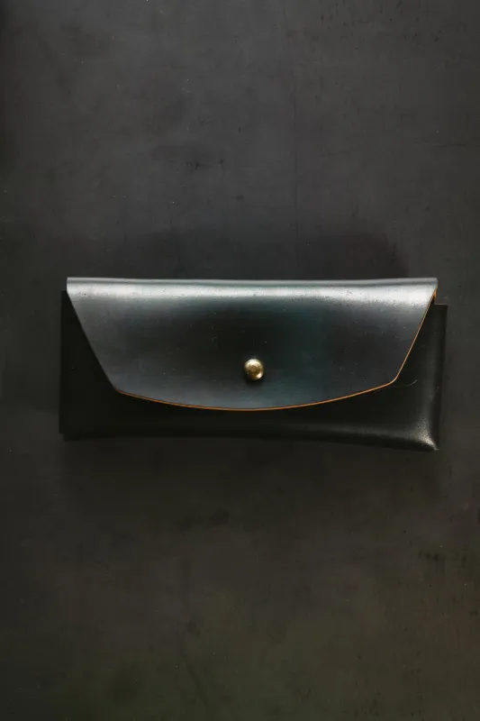 Glasses Case - Black Horween Shell Cordovan sold by Loyal Stricklin