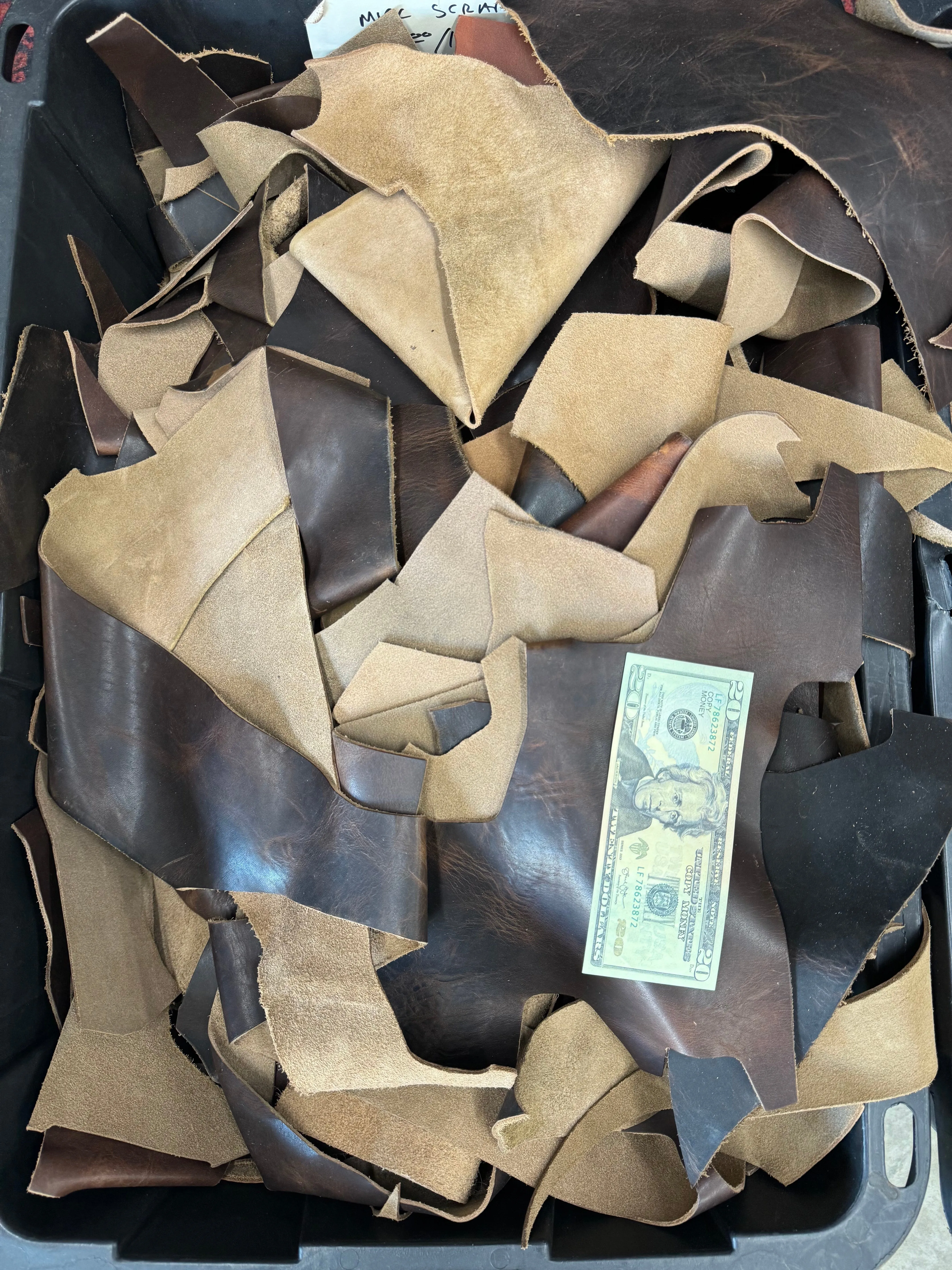 Leather Scraps - 5 lb -Horween Brown Nut Derby - NO FREE SHIPPING ON THIS ITEM sold by Loyal Stricklin product image thumbnail 2