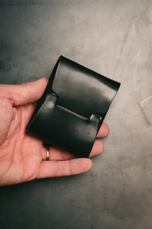Johnny Wallet - Black Horween Shell Cordovan sold by Loyal Stricklin
