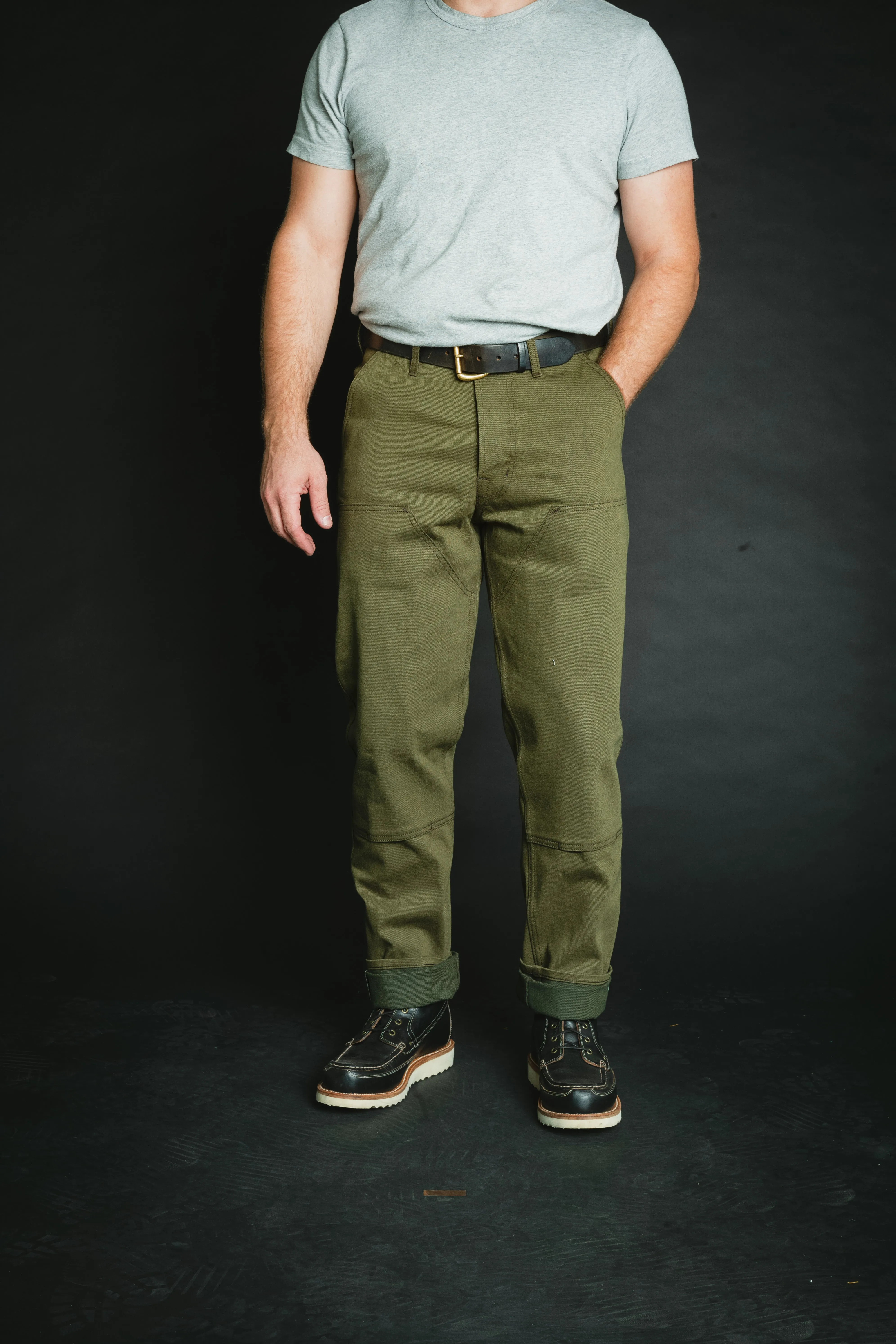 Work Trouser - 15oz Nihon Menpu Olive Selvedge Denim - Size 34 waist sold by Loyal Stricklin