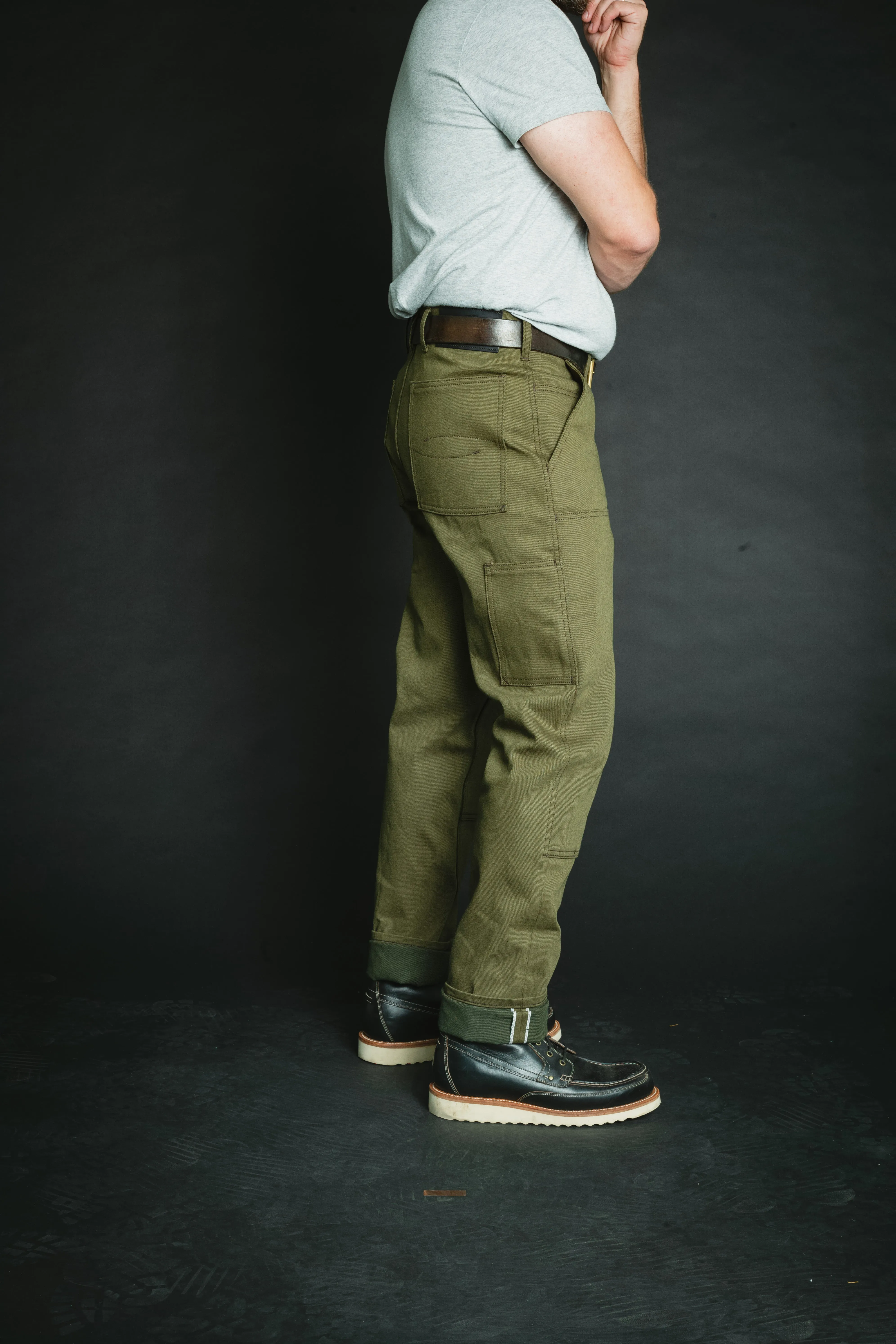 Work Trouser - 15oz Nihon Menpu Olive Selvedge Denim - Size 34 waist sold by Loyal Stricklin product image thumbnail 4