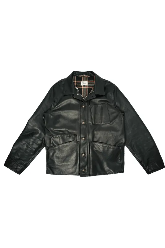 Amos Chore Coat - Black Pinncacle Horween Horsehide sold by Loyal Stricklin