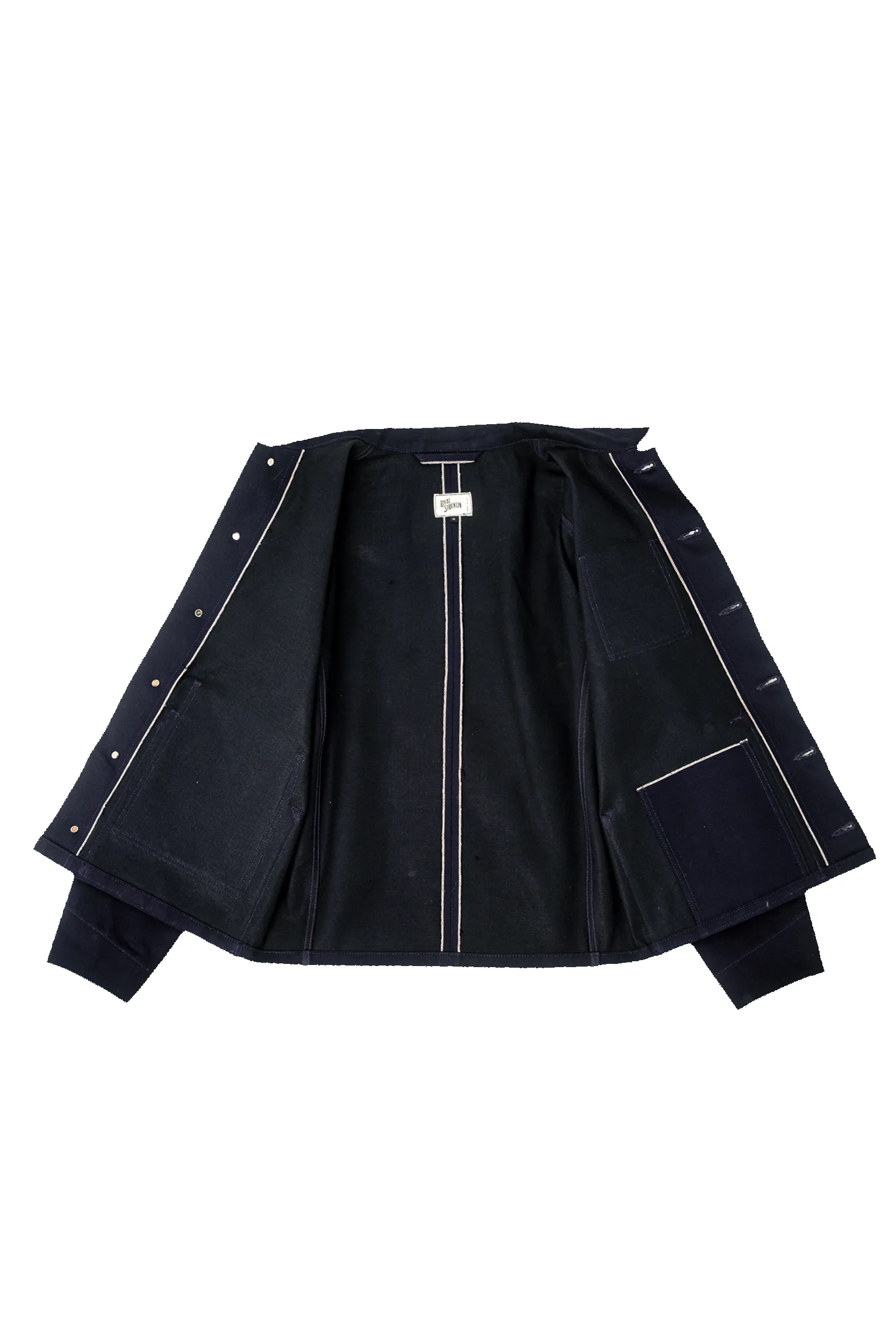 Amos Chore Coat - Indigo/Black - Rigid 14oz American Selvedge Denim - Preorder sold by Loyal Stricklin product image thumbnail 2