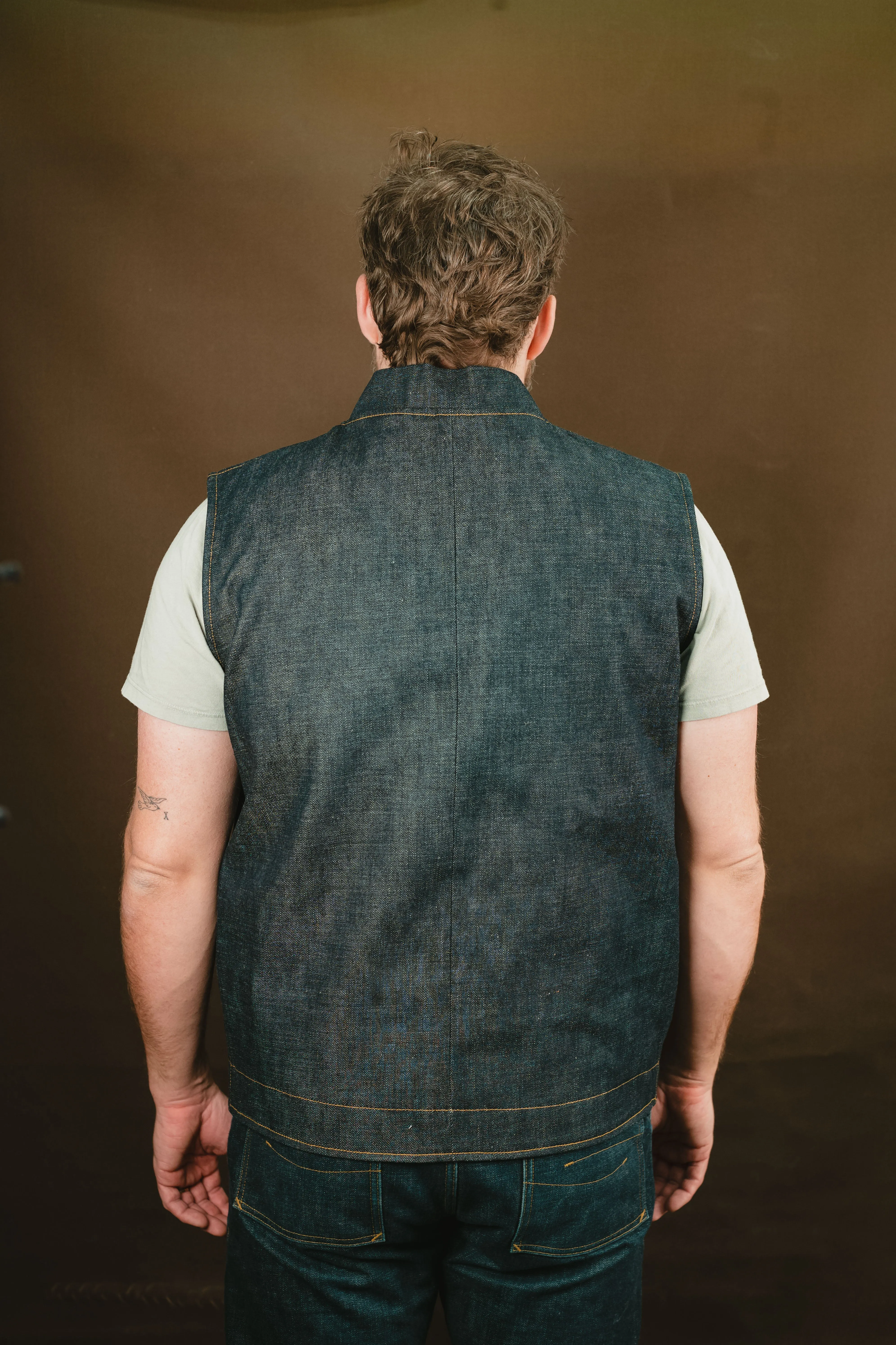 Ansel Vest - Rigid Kuroki Slubdot Selvedge Denim - Japanese Wool Liner - One Off - Large sold by Loyal Stricklin product image thumbnail 4