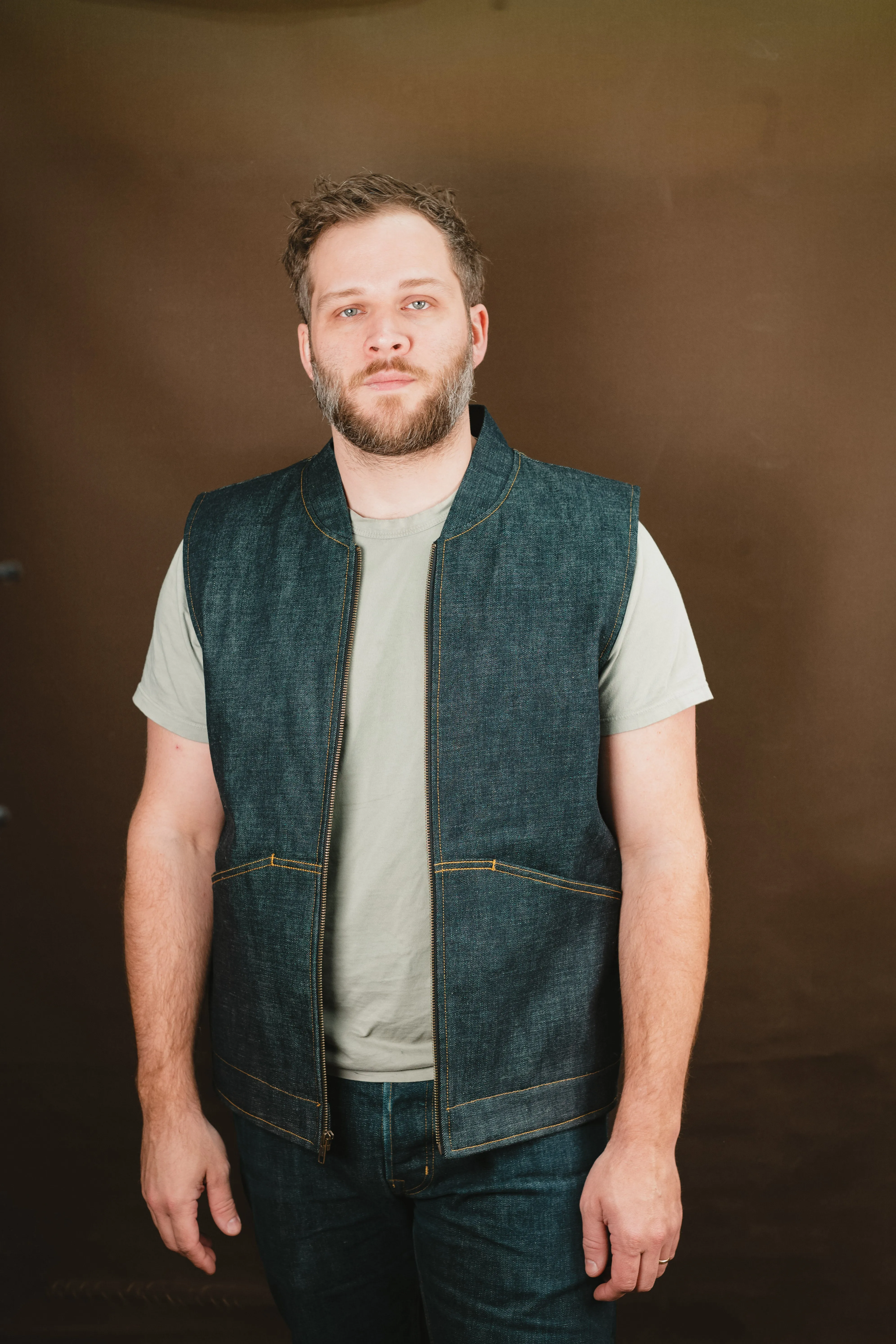 Ansel Vest - Rigid Kuroki Slubdot Selvedge Denim - Japanese Wool Liner - One Off - Large sold by Loyal Stricklin product image thumbnail 2