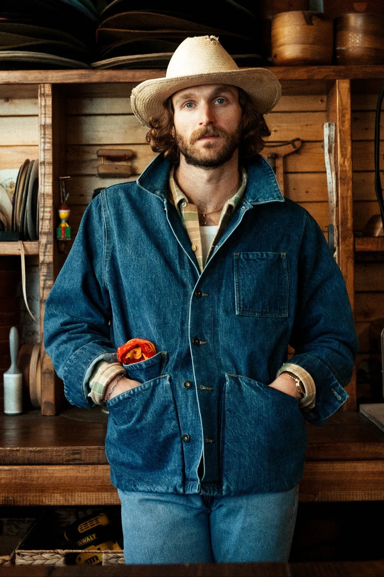 Amos Chore Coat - Stonewashed Denim - Preorder - Mid-late April Delivery sold by Loyal Stricklin