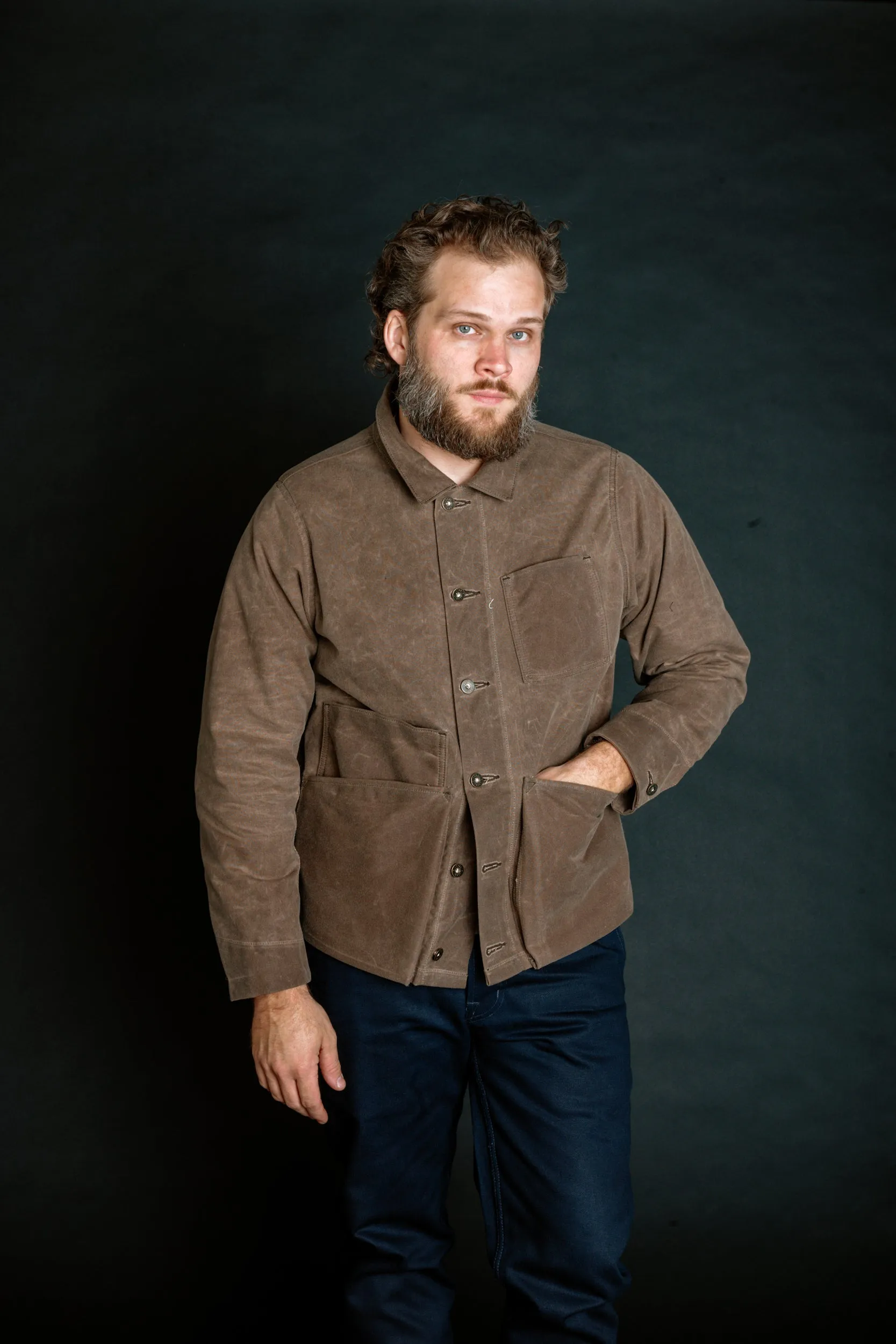 Amos Chore Coat - Dark Oak Waxed Canvas sold by Loyal Stricklin product image thumbnail 3