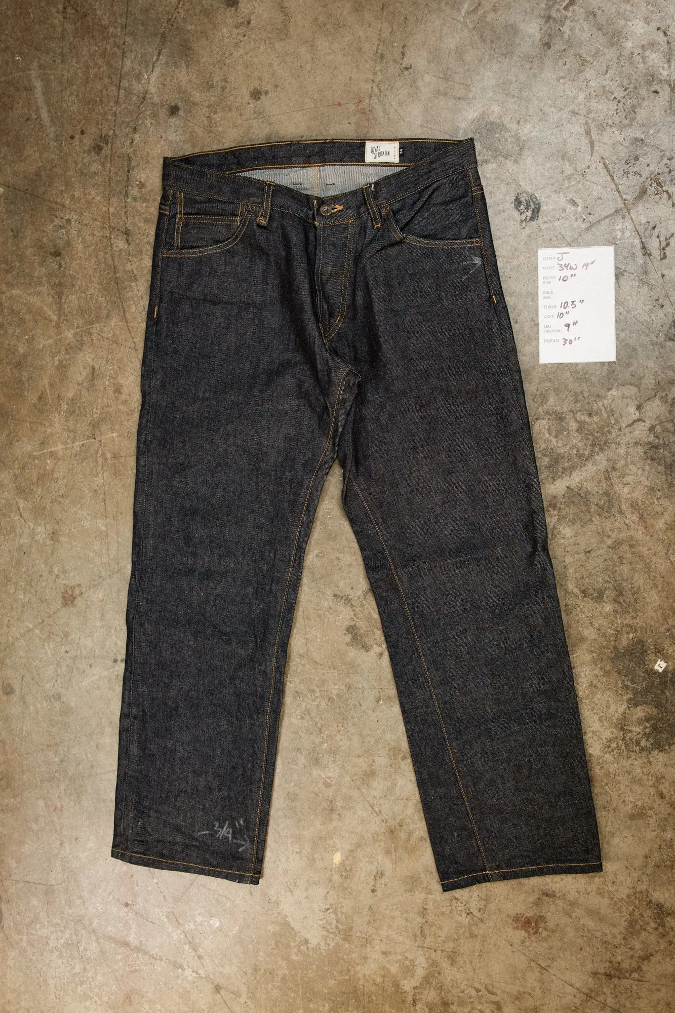 item J - rinsed wide leg jean 34 x 30" preshrunk sold by Loyal Stricklin
