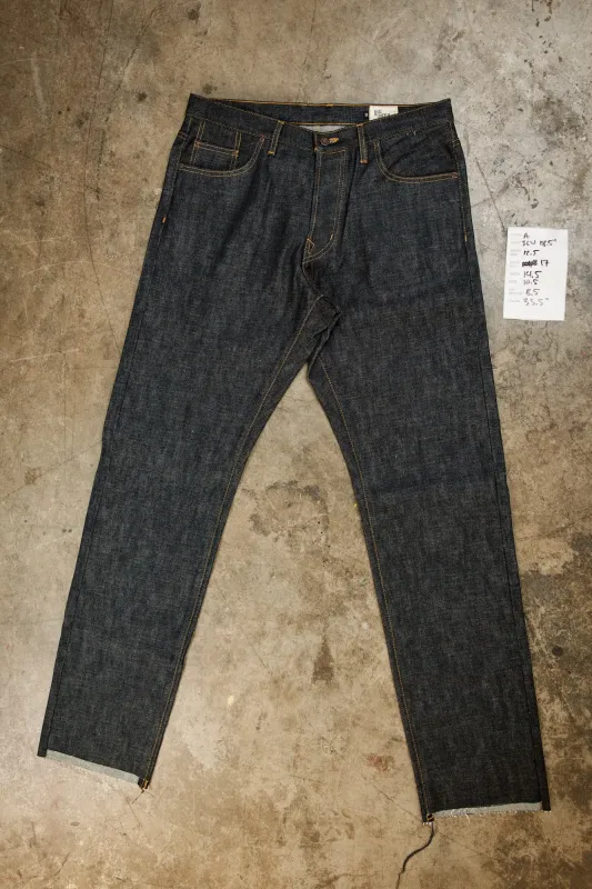 Item A - Straight Leg Jean - 34W x 35.5L - 15oz selvedge denim made by Loyal Stricklin