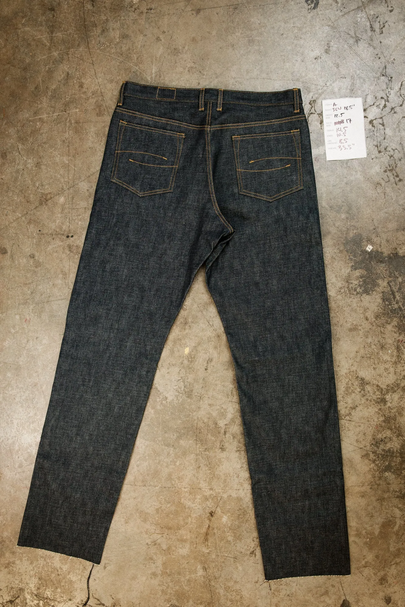 Item A - Straight Leg Jean - 34W x 35.5L - 15oz selvedge denim sold by Loyal Stricklin product image thumbnail 2