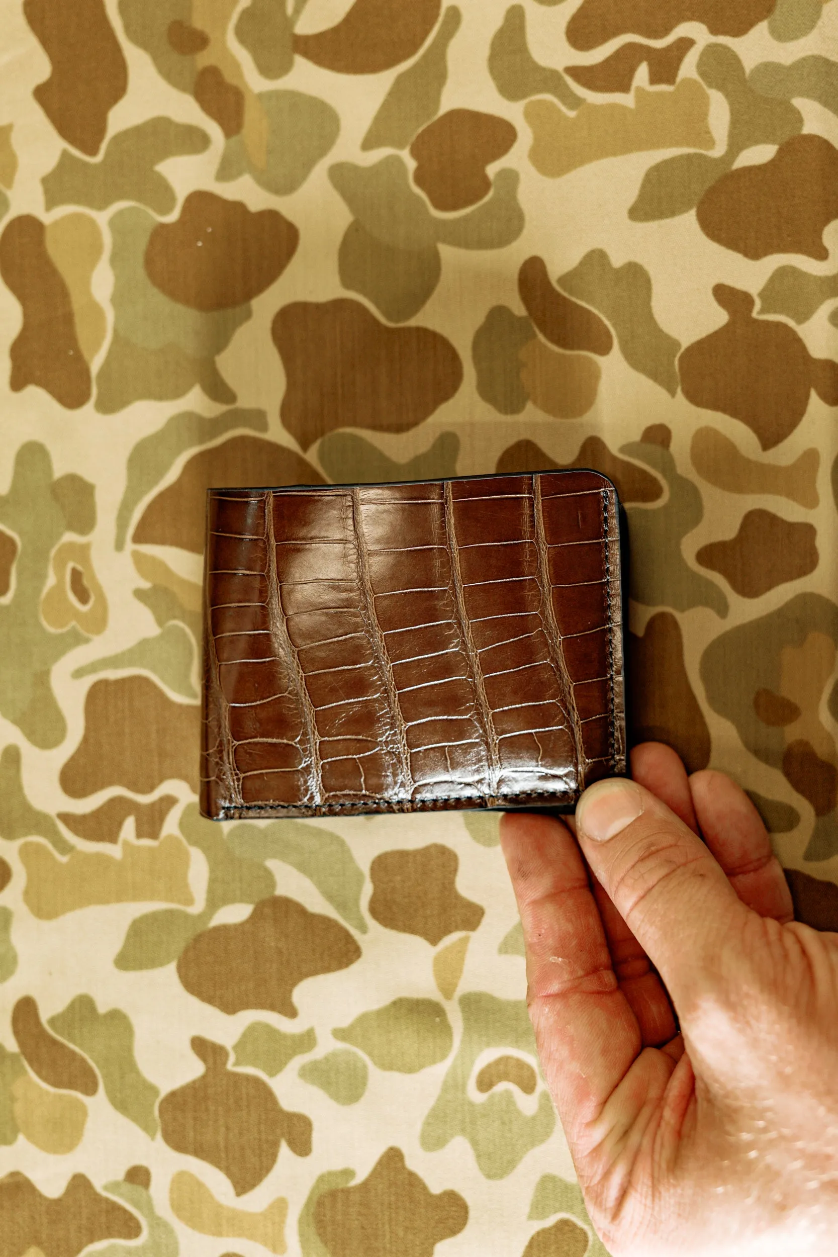 Klein Wallet -Graphite American Alligator / Italian Veg Tan interior - Tail Cut sold by Loyal Stricklin product image thumbnail 4