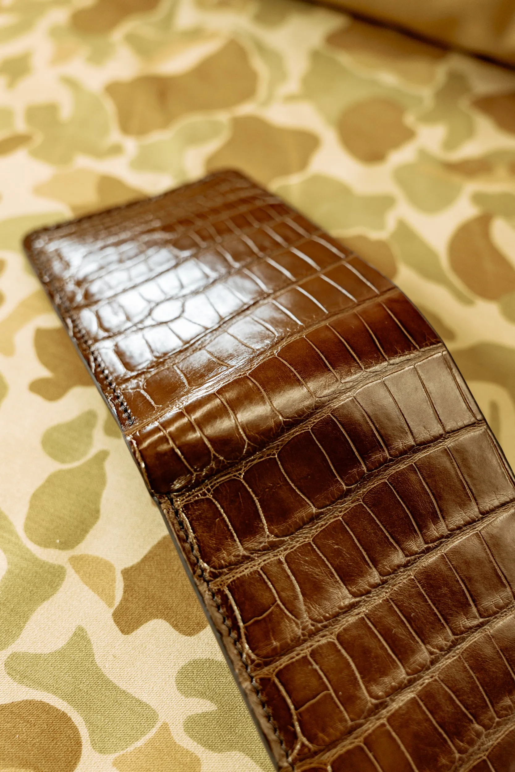 Klein Wallet -Graphite American Alligator / Italian Veg Tan interior - Tail Cut sold by Loyal Stricklin product image thumbnail 5