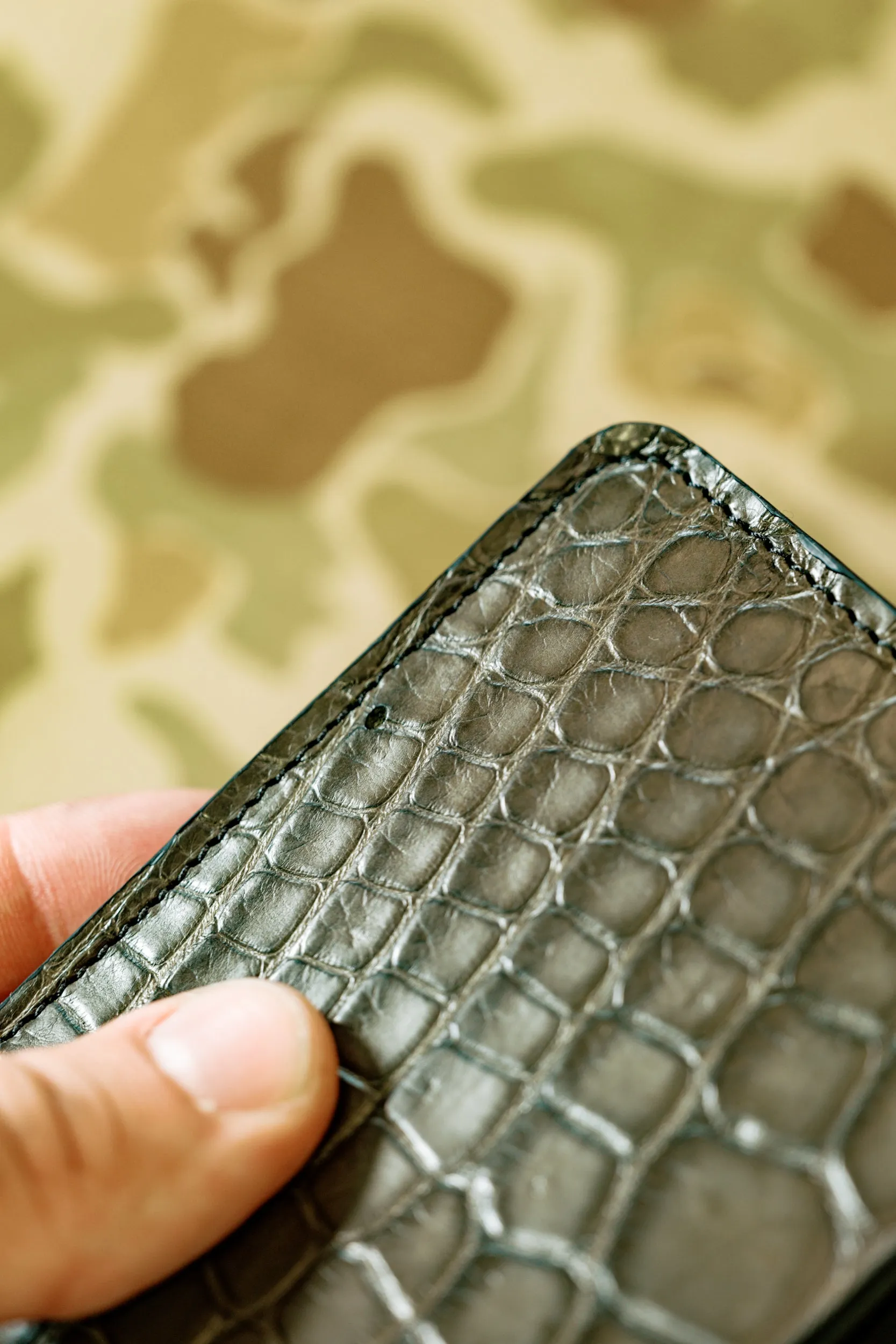 Klein Wallet - Loden Green Alligator / Kangaroo interior - Lower Belly Cut sold by Loyal Stricklin product image thumbnail 5