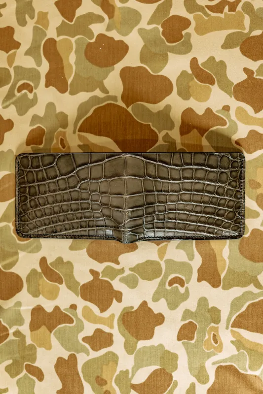 Klein Wallet - Loden Green Alligator / Kangaroo interior - Lower Belly Cut made by Loyal Stricklin
