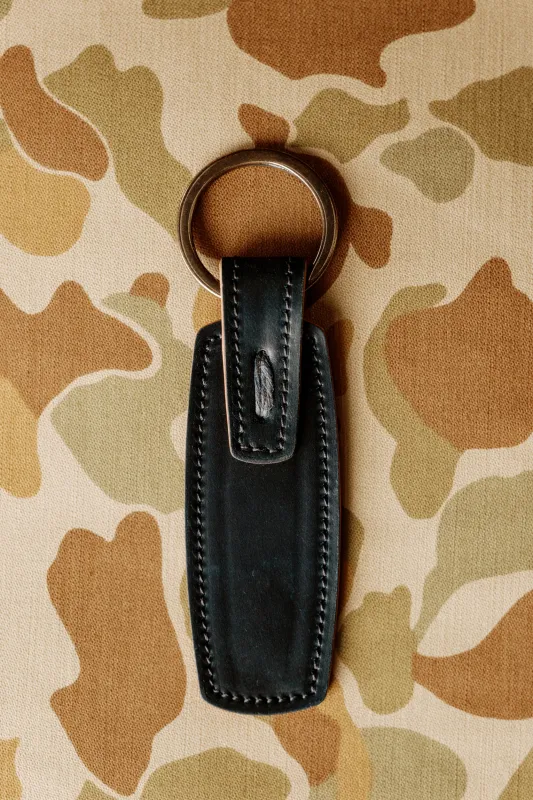 Rover Key Ring - Black Horween Shell Cordovan made by Loyal Stricklin