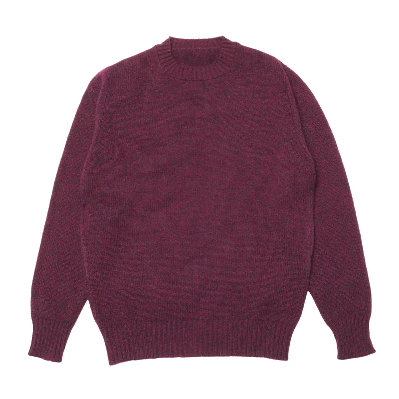 Burgundy Dean Crew Neck Lambswool Jumper sold by Malloch’s