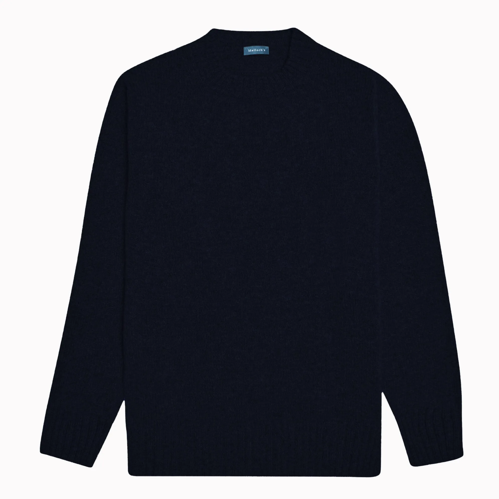 Navy Dean Lambswool Crew Neck Jumper sold by Malloch’s