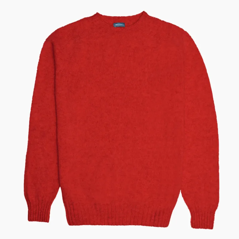 Red Kelso Brushed Shetland Jumper made by Malloch’s