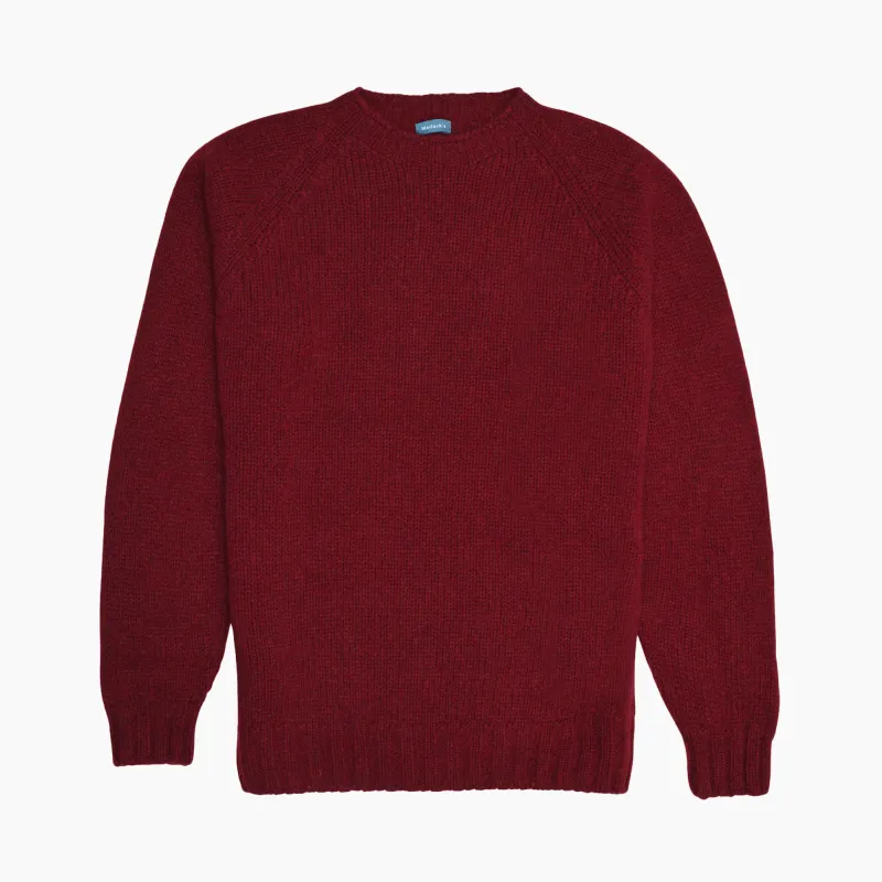 Bordeaux Mix Kenmore Chunky Shetland Jumper sold by Malloch’s