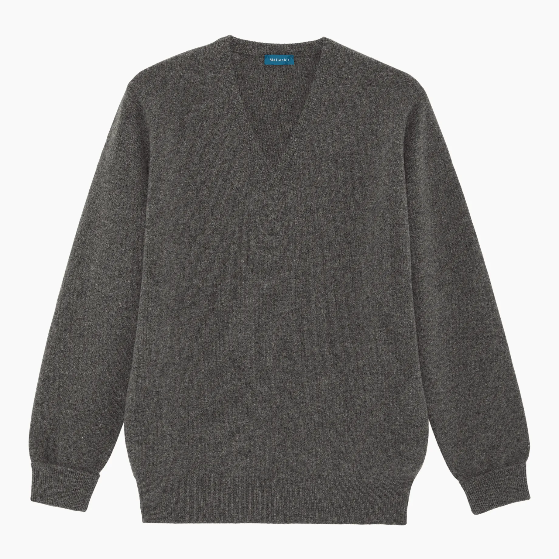 Grey Steadman Fine Lambswool V-Neck sold by Malloch’s