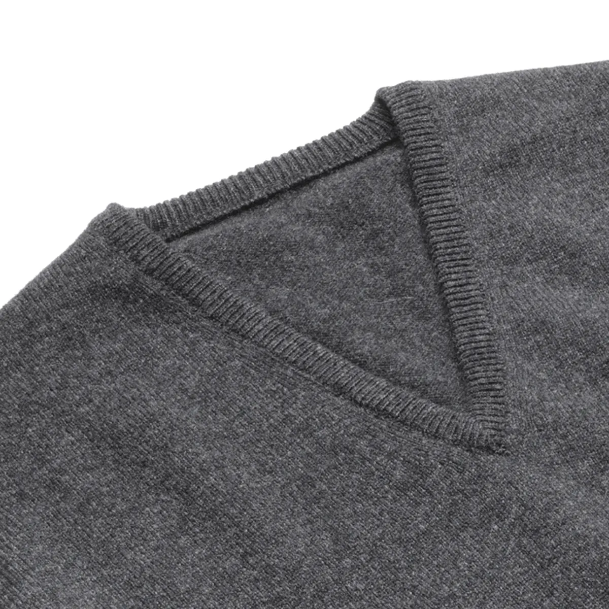 Charcoal Steadman Fine Lambswool V-Neck | Perennial Knitwear sold by Malloch’s product image thumbnail 2