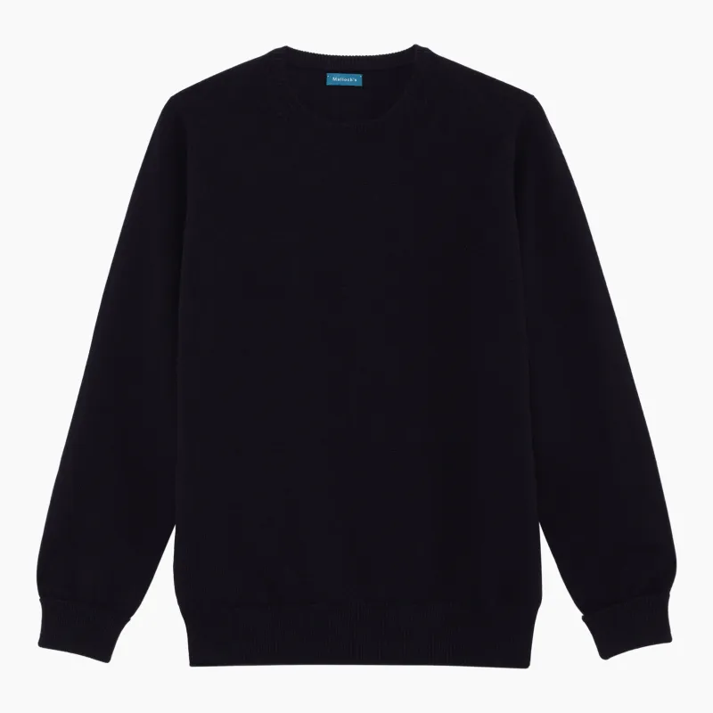 Navy Steadman Fine Lambswool Crew Neck sold by Malloch’s