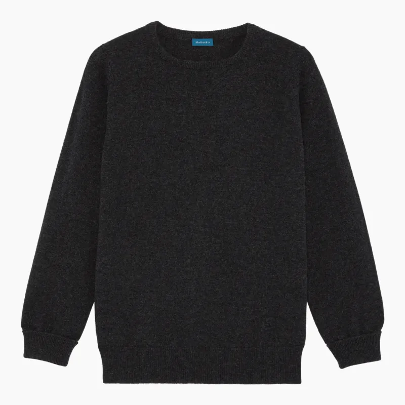 Charcoal Steadman Fine Lambswool Crew Neck sold by Malloch’s