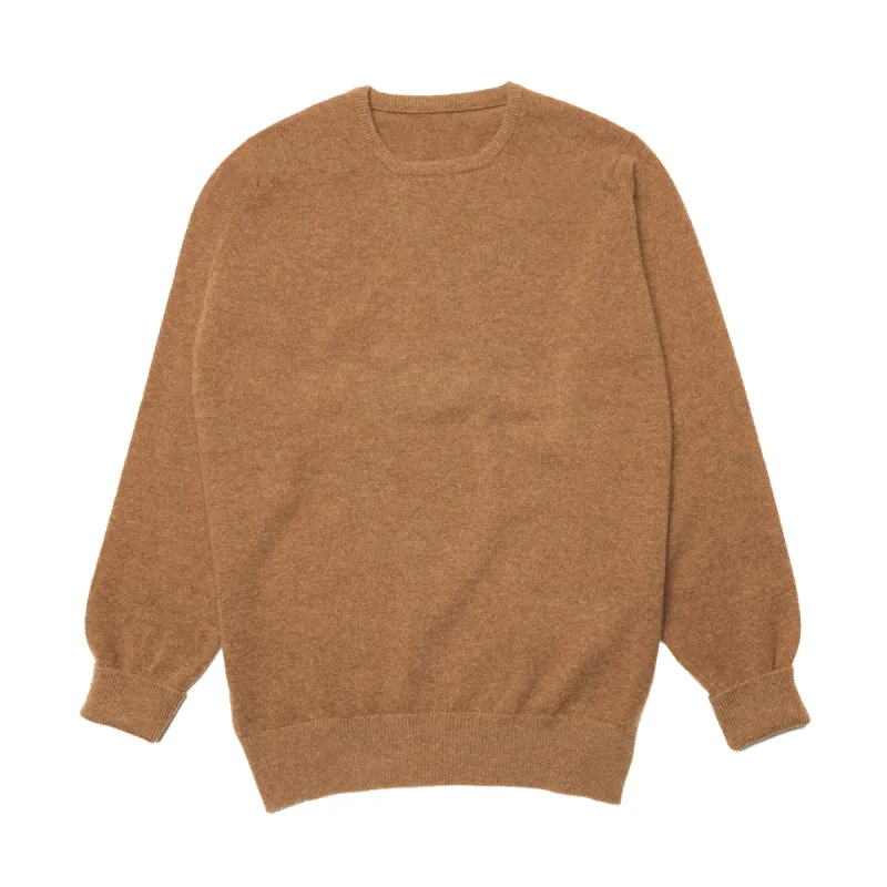 Camel Steadman Fine Lambswool Crew Neck sold by Malloch’s