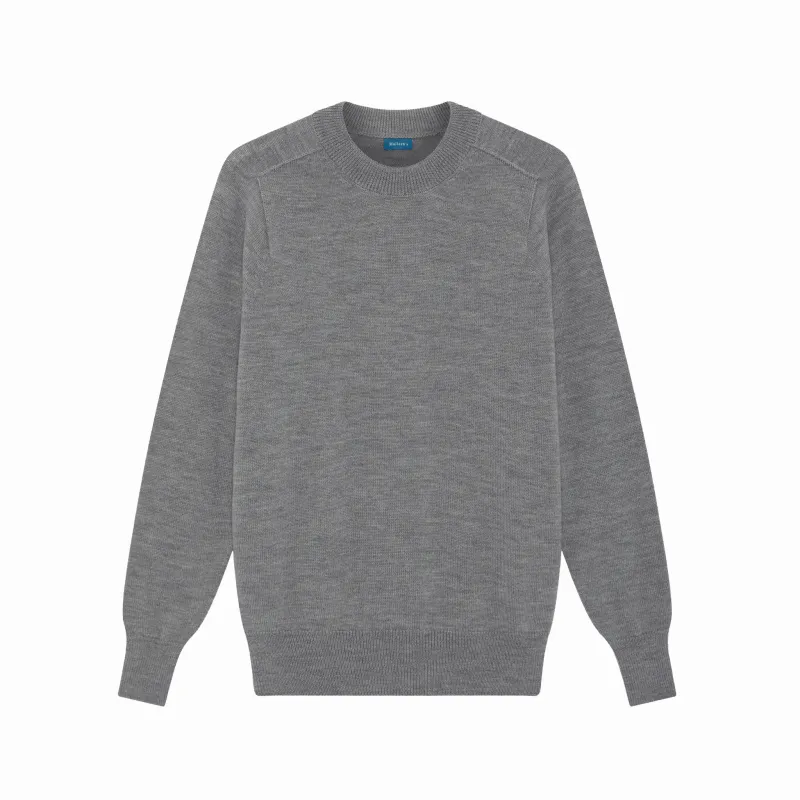 Flannel Grey Easton Merino Crew Neck Sweater sold by Malloch’s