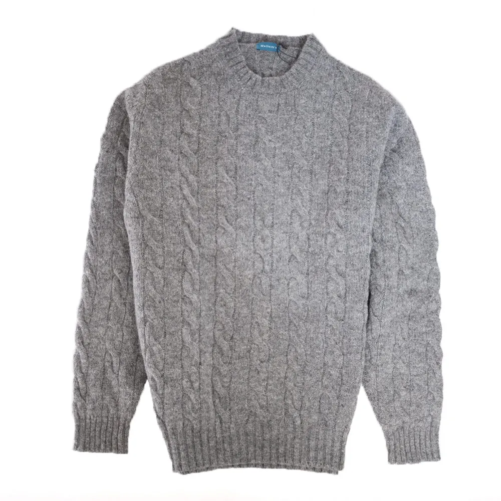 Cable Knit Shetland Jumper - Medium Grey - Large sold by Malloch’s