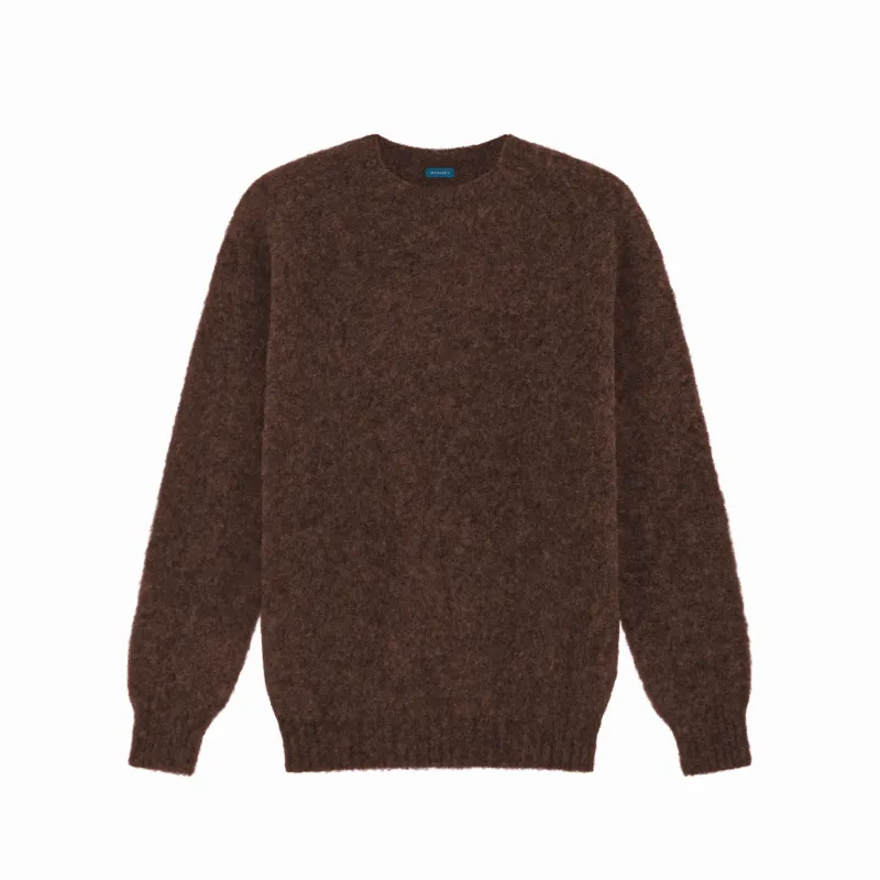 Brown Kelso "Shaggy Dog" Brushed Shetland Jumper made by Malloch’s