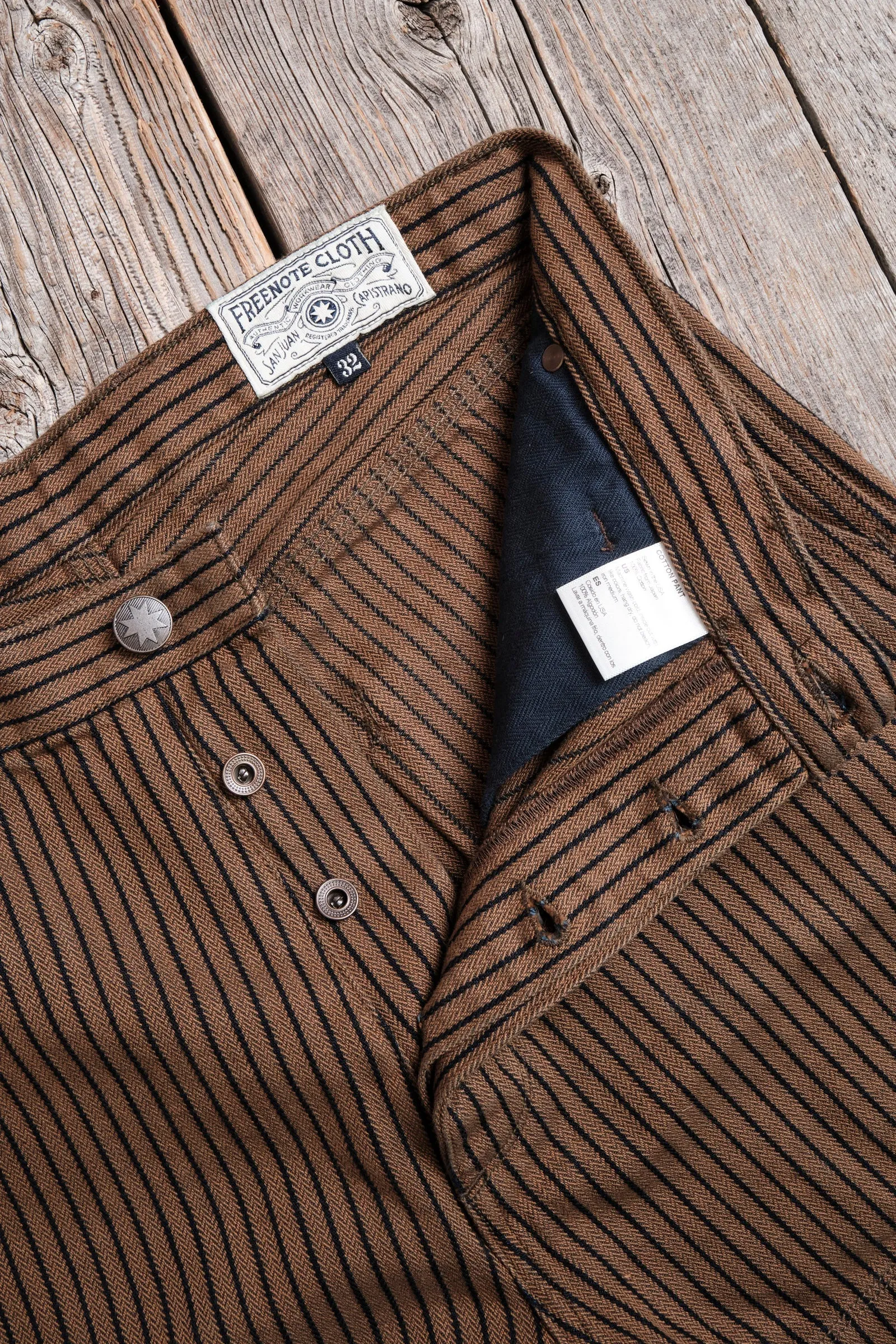 Ortega Pant | Brown Herringbone Dobby | Freenote Cloth sold by Man Ready product image thumbnail 4