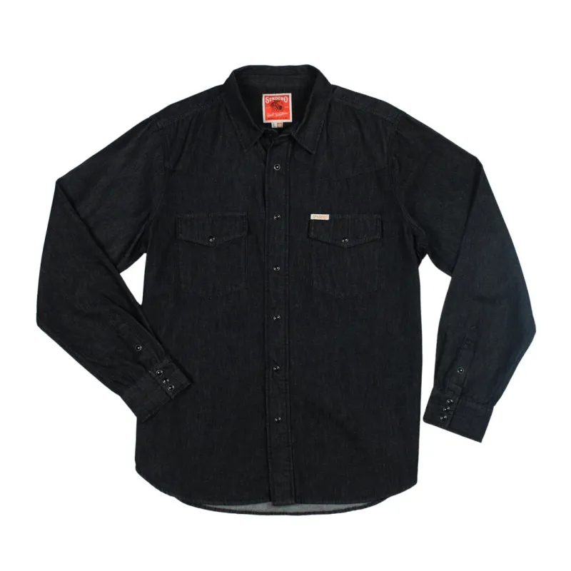 Wyatt Western Pearl Snap Shirt | Midnight Denim | Sendero Provisions Co sold by Man Ready