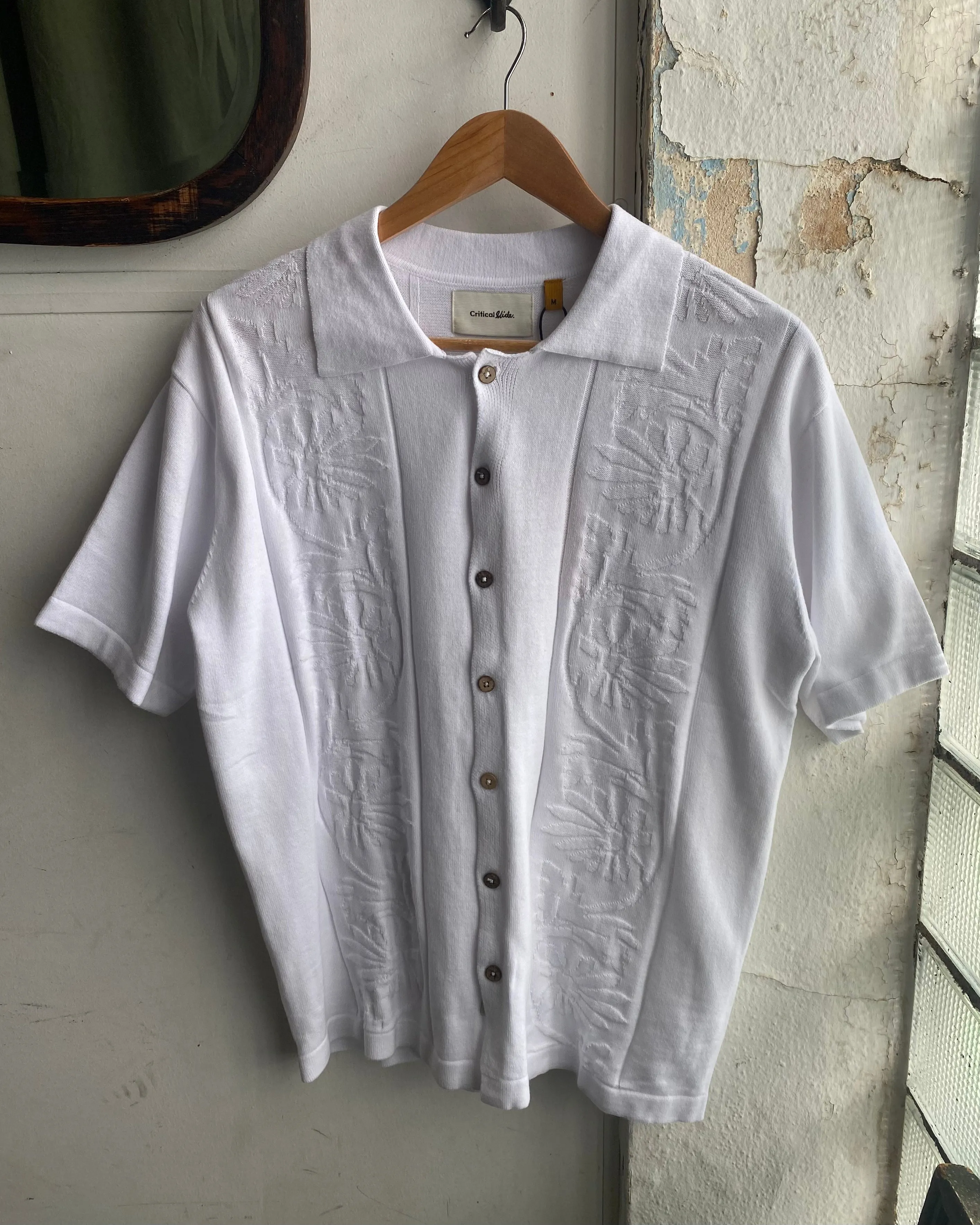 Access Knit Polo Shirt | Vintage White | Critical Slide sold by Man Ready