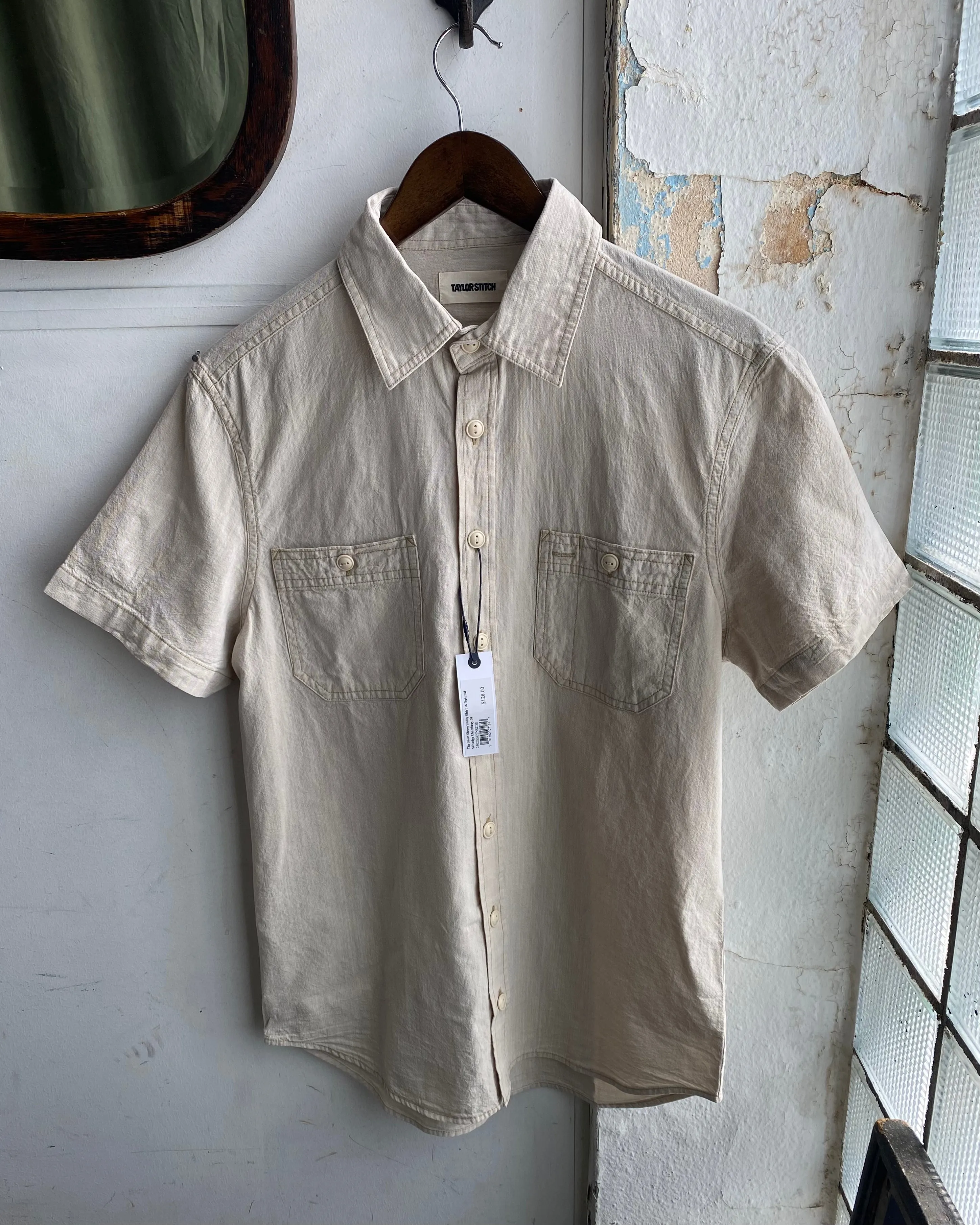 The Short Sleeve Utility Shirt | Natural Selvedge Chambray | Taylor Stitch sold by Man Ready