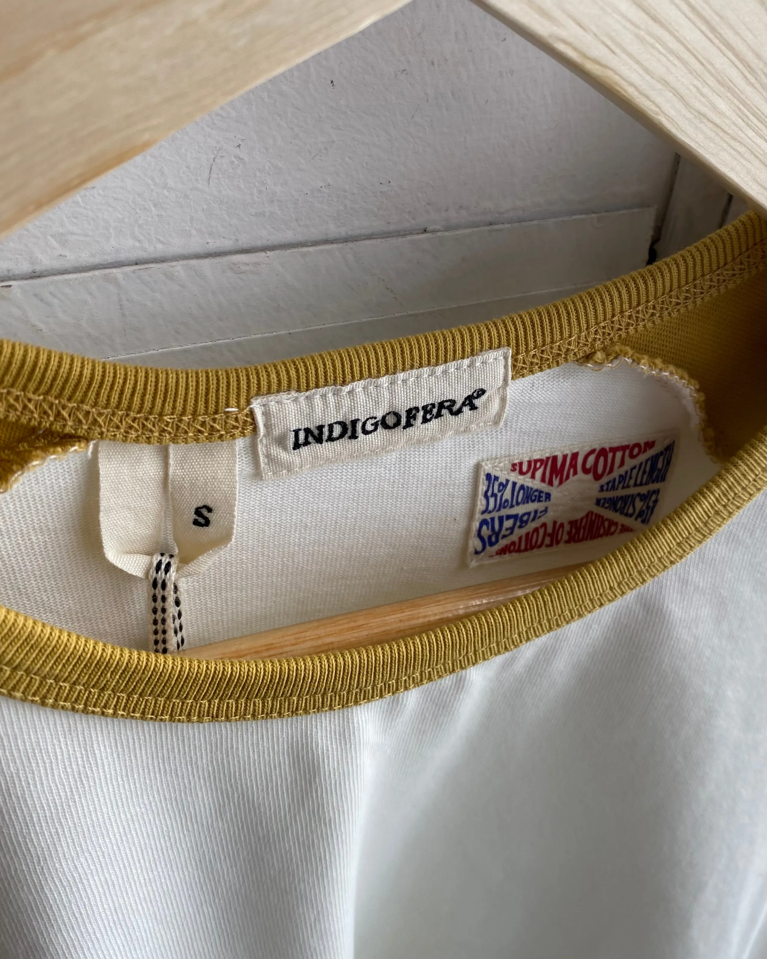 Leon Raglan Shirt | Cocatoo & Burnish Gold | Indigofera sold by Man Ready product image thumbnail 3