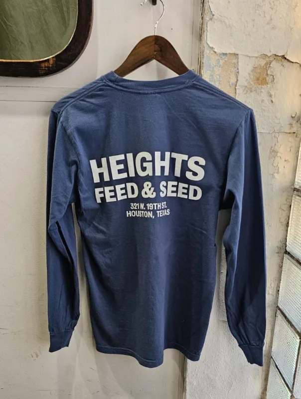 Graphic L/S Tee | Heights Feed & Seed | Midnight | Manready Mercantile sold by Man Ready