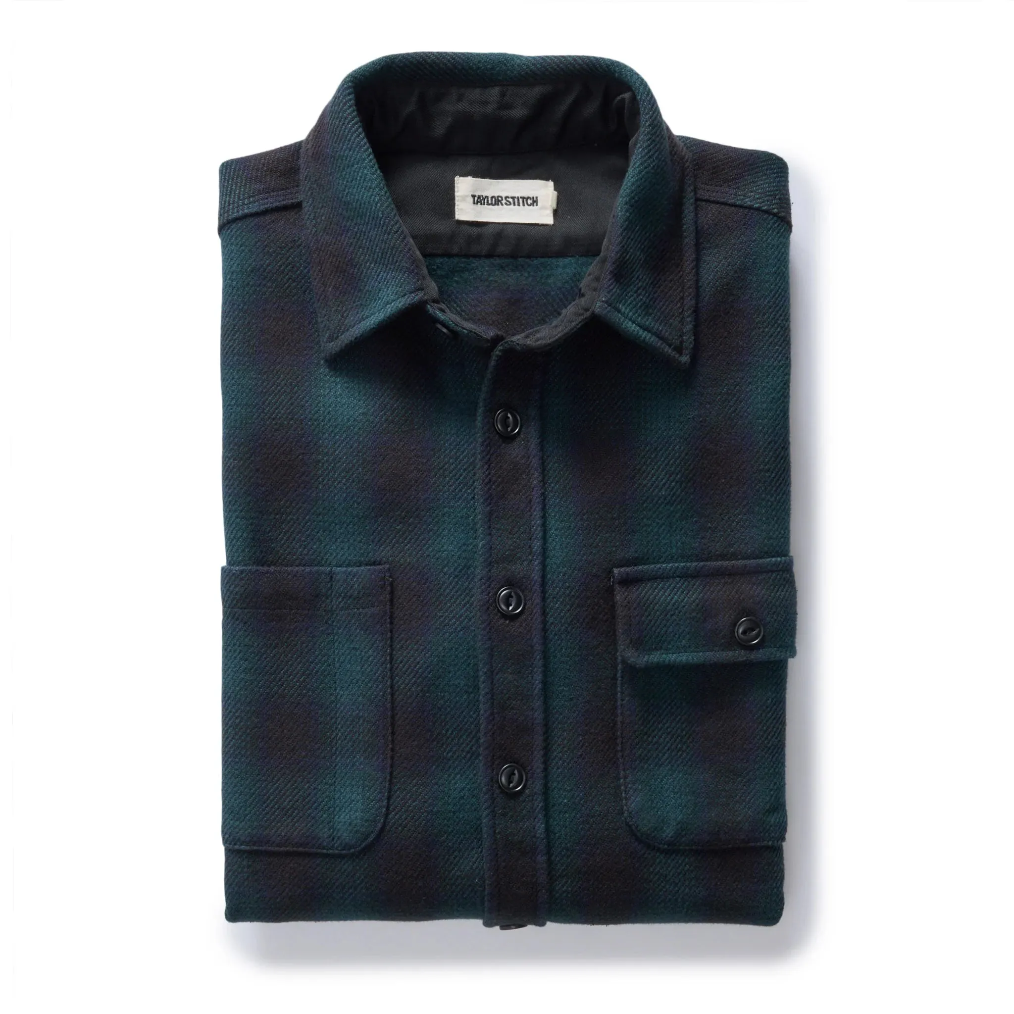 The Moto Utility Shirt | Black Pine Plaid | Taylor Stitch sold by Man Ready