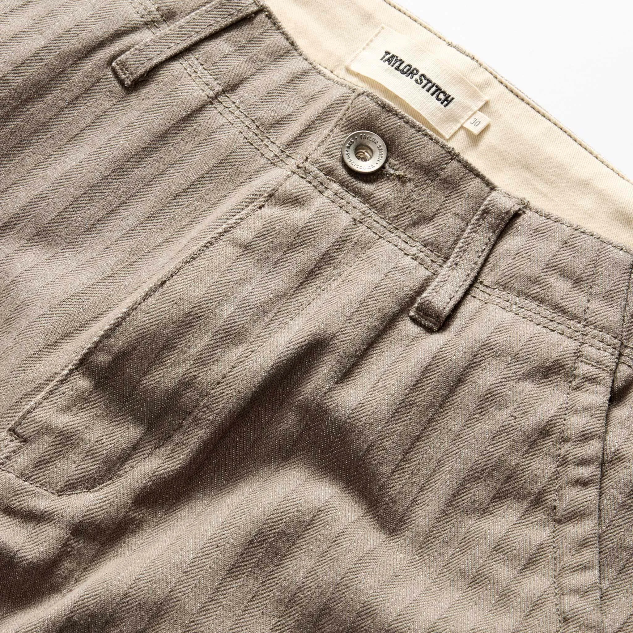 The Morse Pant | Smoked Olive Herringbone | Taylor Stitch sold by Man Ready product image thumbnail 3