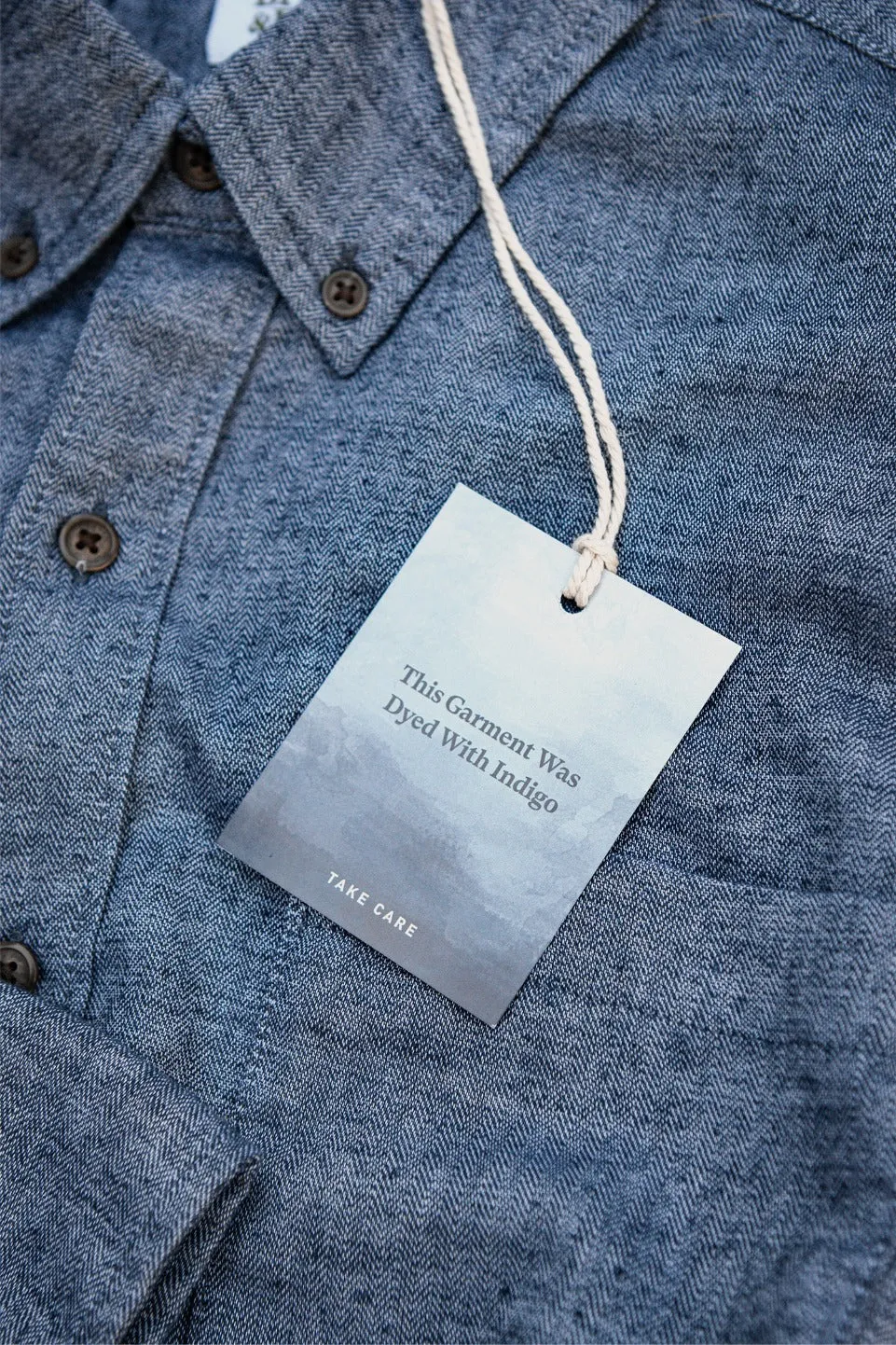 Sutton Slim Shirt | Indigo Herringbone | Bridge & Burn sold by Man Ready product image thumbnail 3