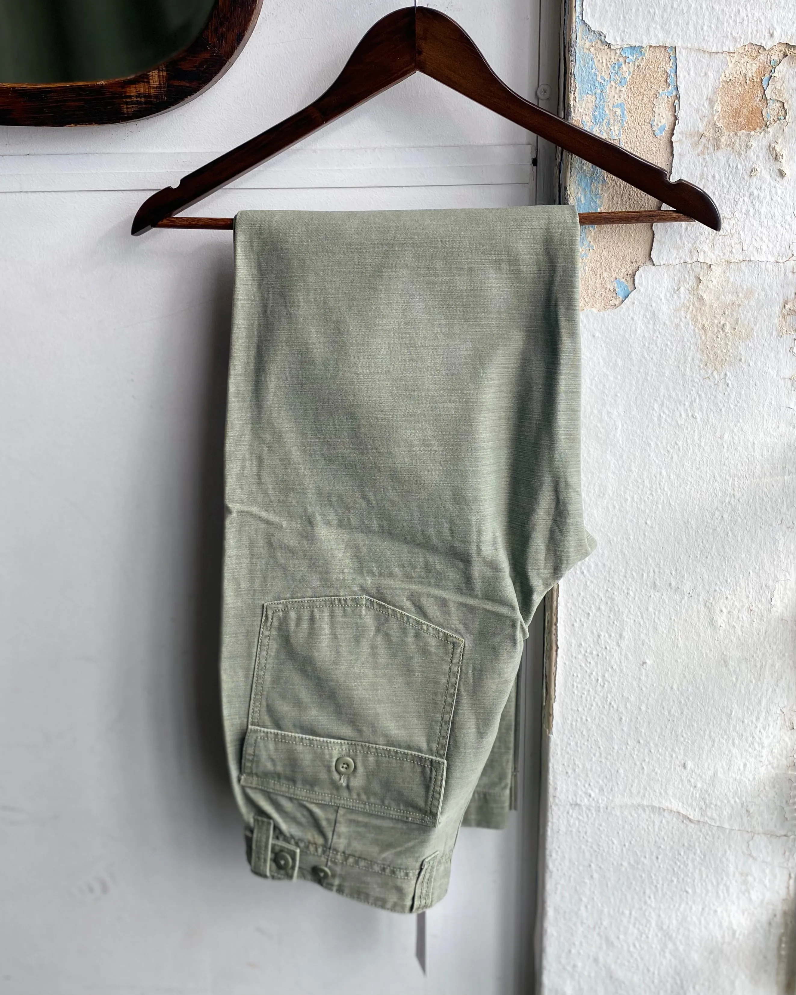 The Surplus Pant | Field Olive Reverse Sateen | Taylor Stitch sold by Man Ready