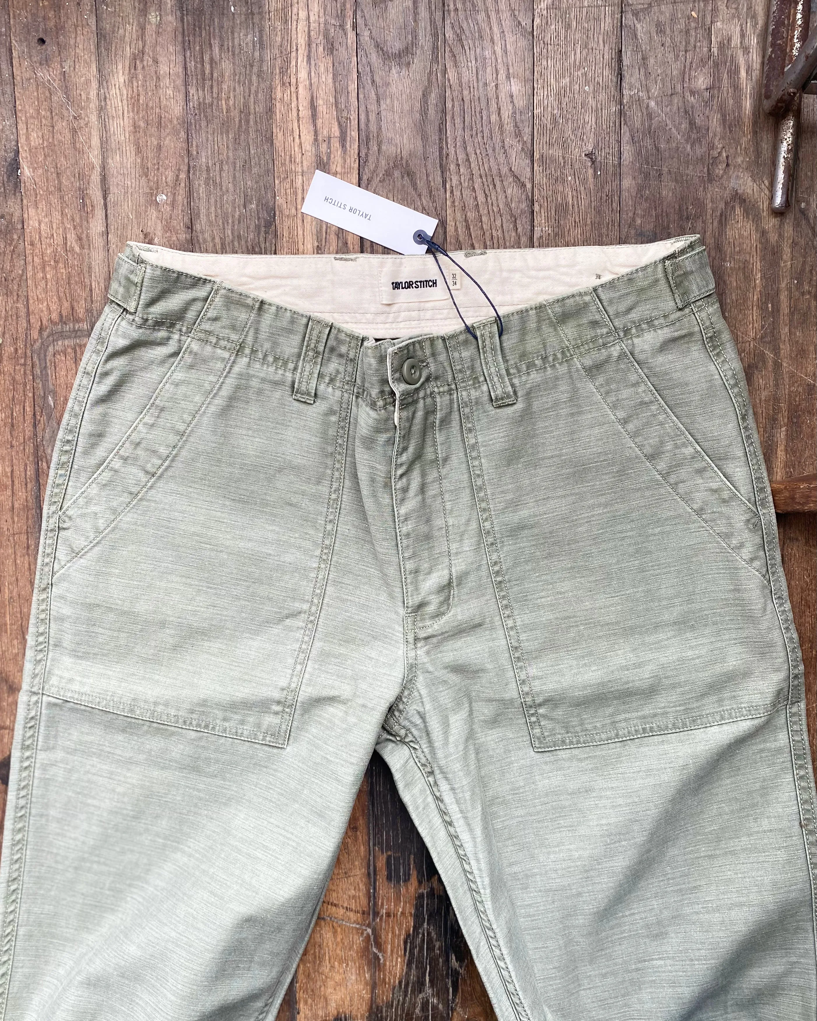 The Surplus Pant | Field Olive Reverse Sateen | Taylor Stitch sold by Man Ready product image thumbnail 3