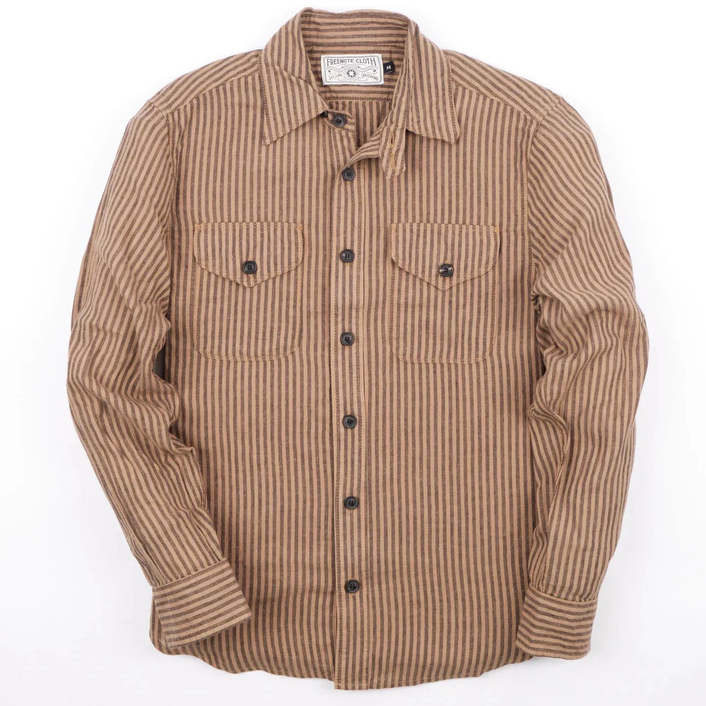 Wells Shirt | Gold Stripe | Freenote Cloth sold by Man Ready