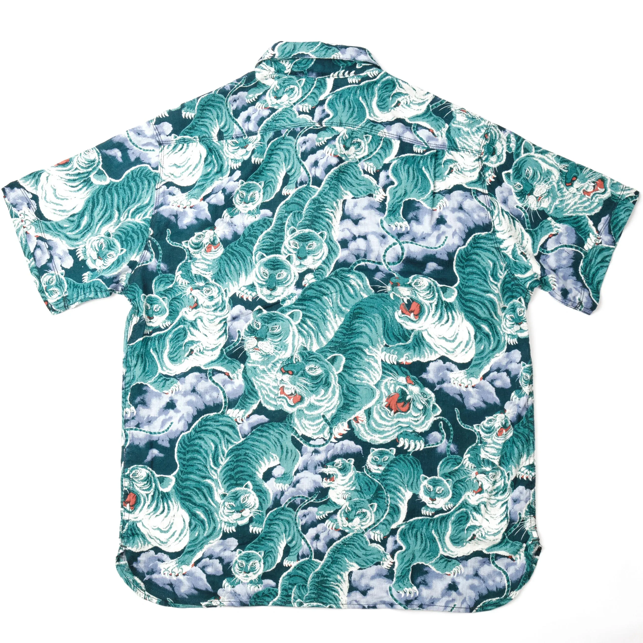 Hawaiian Shirt | Turquoise Tiger | Freenote Cloth sold by Man Ready product image thumbnail 3