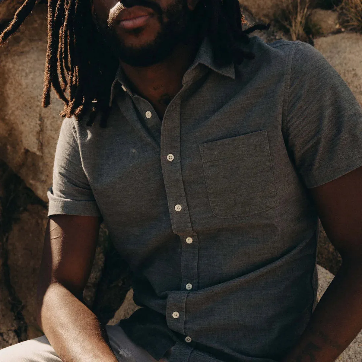 The Short Sleeve California | Heather Slate Cord | Taylor Stitch sold by Man Ready product image thumbnail 4