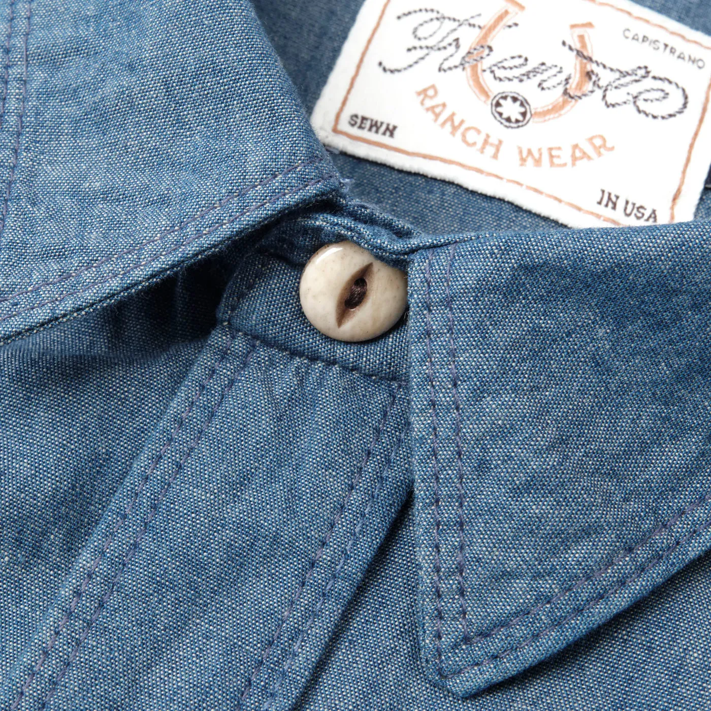 Modern Western S/S Shirt | Chambray | Freenote Cloth sold by Man Ready product image thumbnail 4