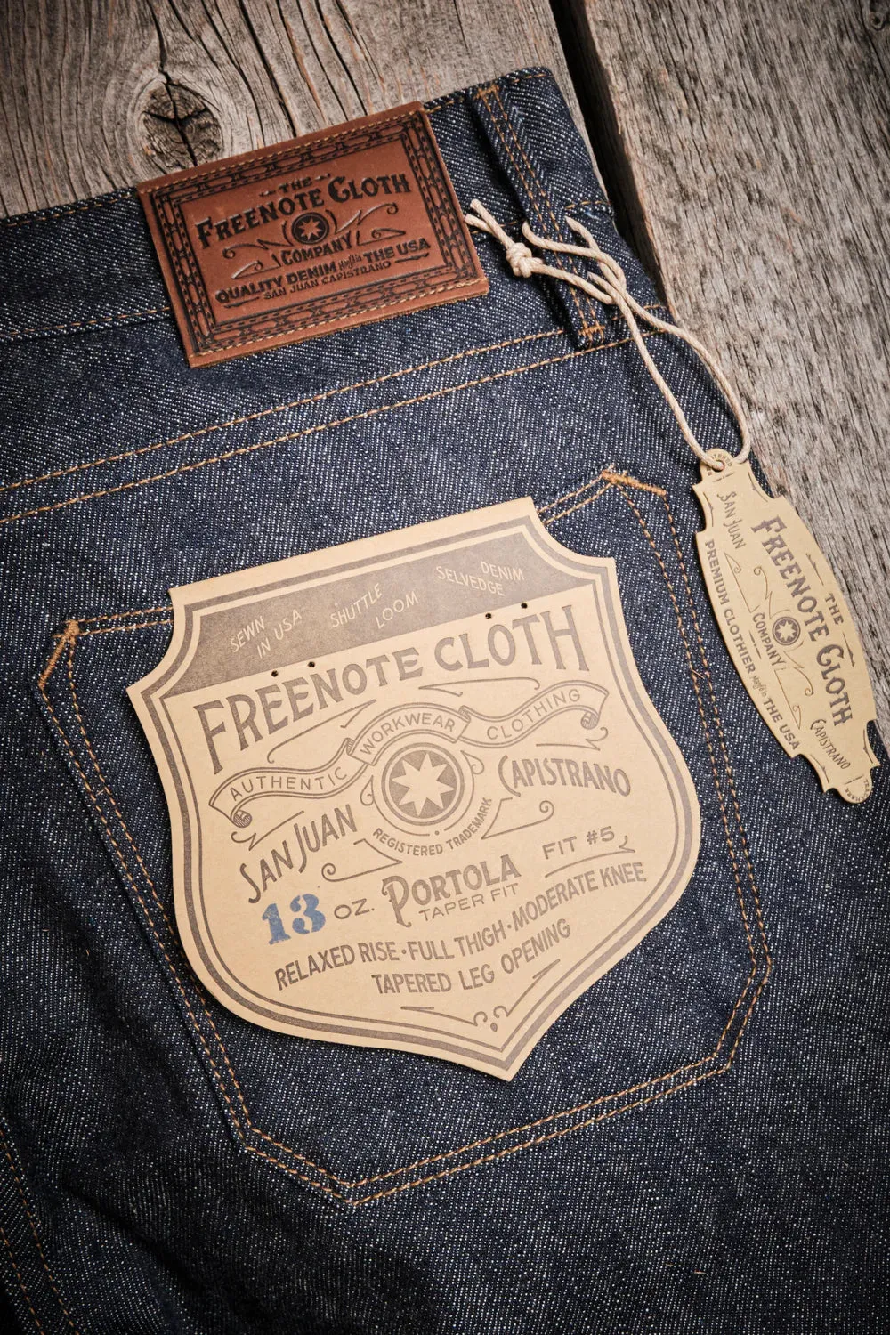 Portola Classic Taper | 13 oz Indigo Denim | Freenote Cloth sold by Man Ready product image thumbnail 5