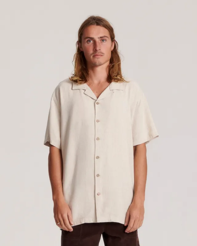 Ernie Resort Shirt | Oatmeal | Critical Slide sold by Man Ready