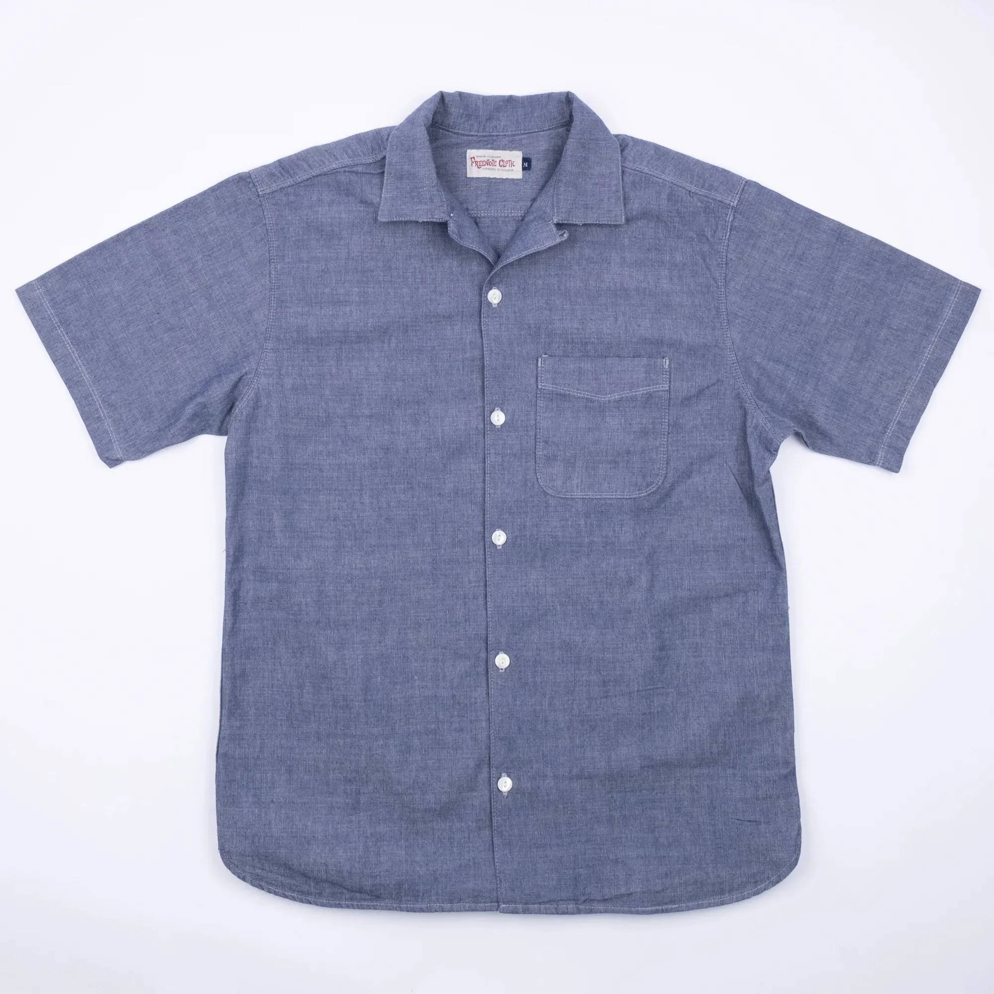 Hawaiian Shirt | Navy Chambray | Freenote Cloth sold by Man Ready